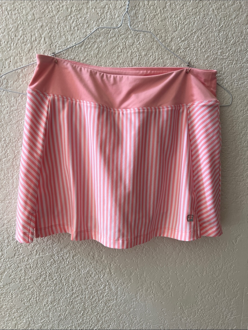 Fila Pink and White Striped Skater Skirt